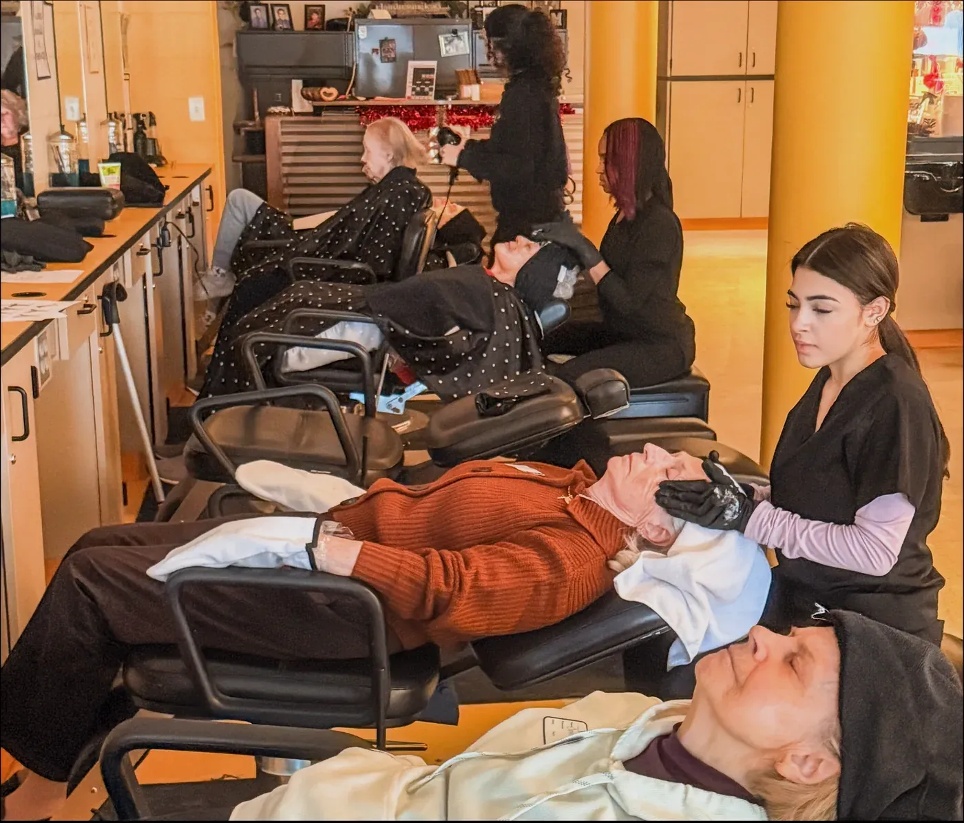 A full spa day for our clients at a cosmetology school in New Britain, CT