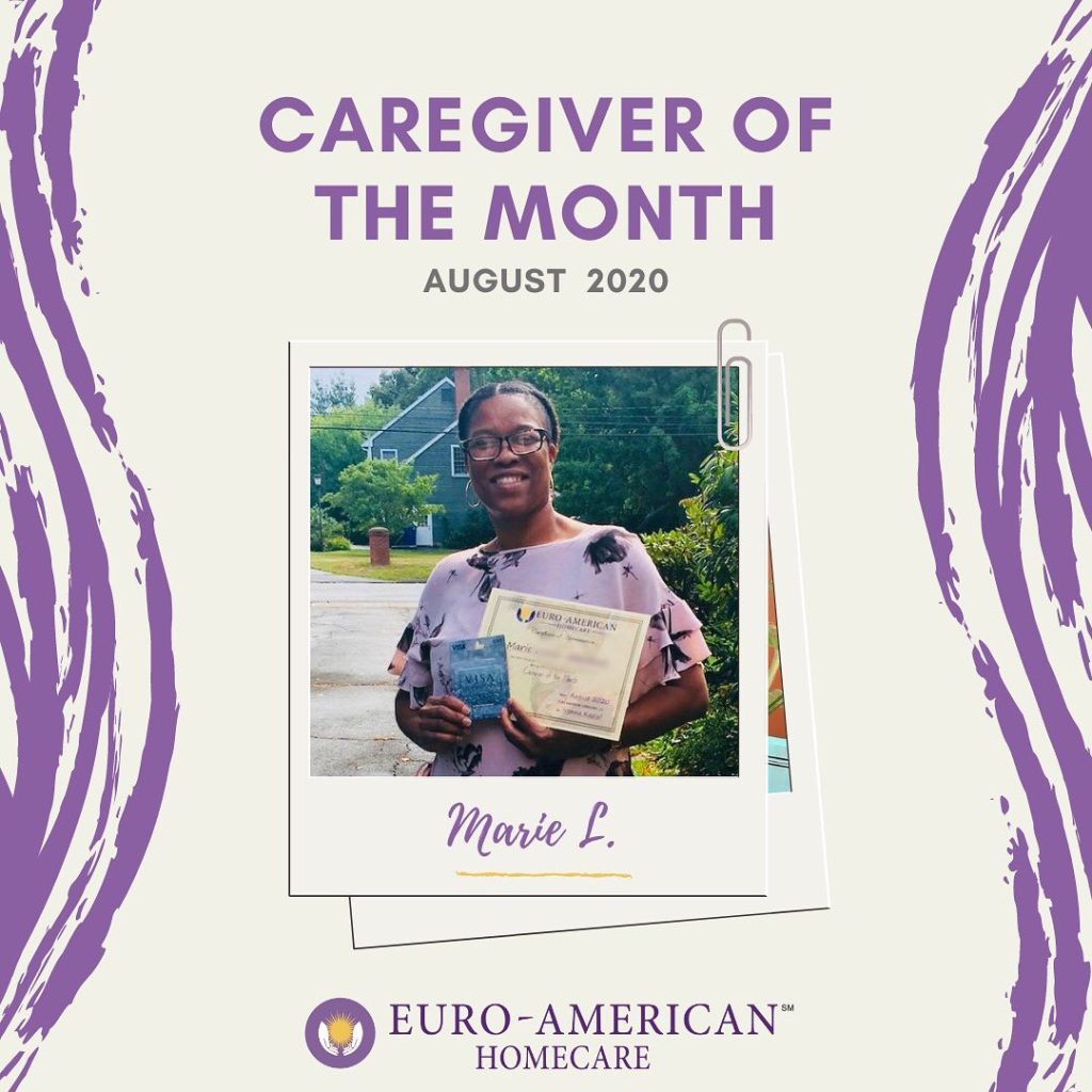 caregiver of the month Marie L. august 2020