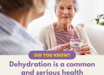Dehydration is a serious common health problem in seniors.